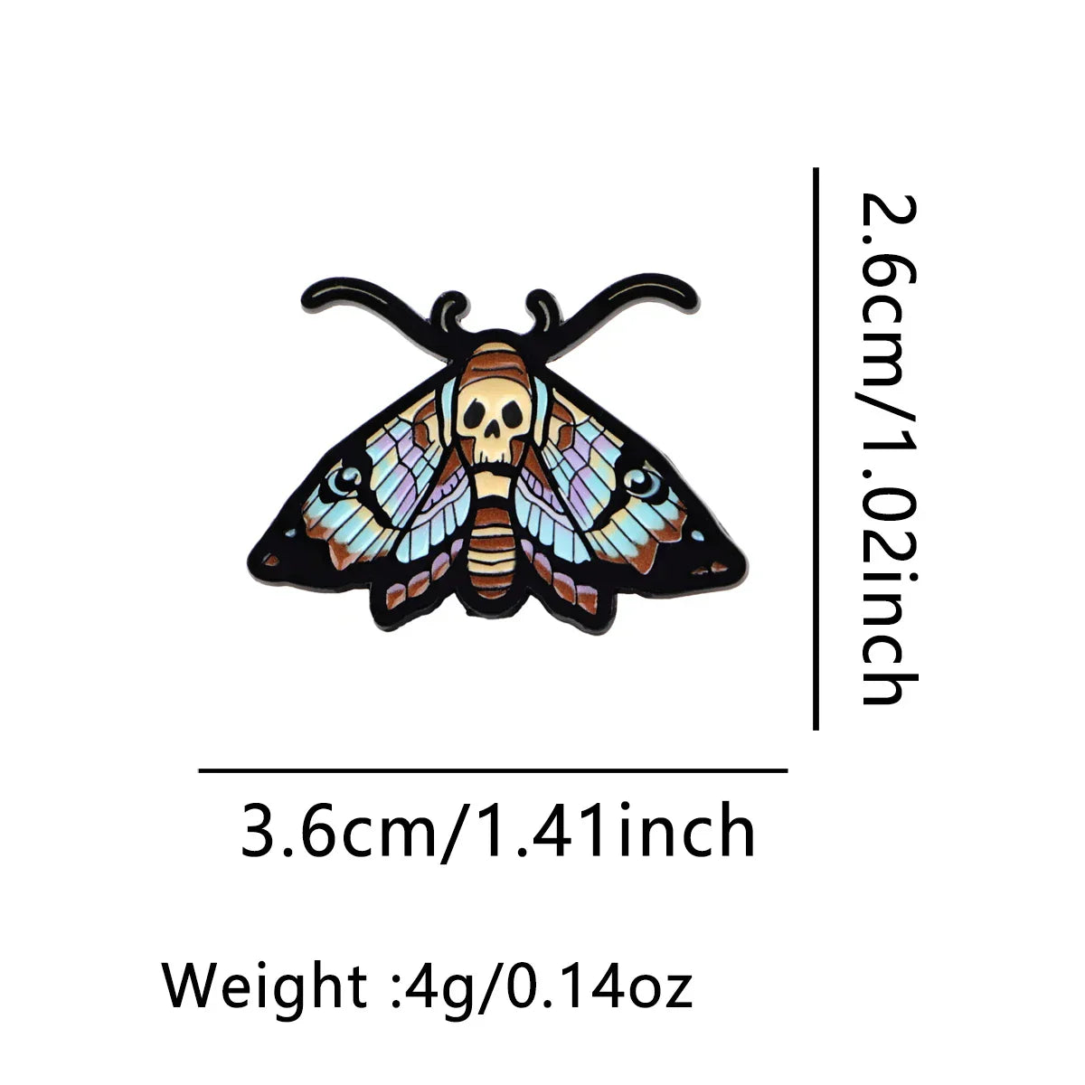 Halloween Moth Enamel Pin Punk Brooch Pines Lapel Pins Badge on Backpack Clothing Accessories Horror Jewelry Friends