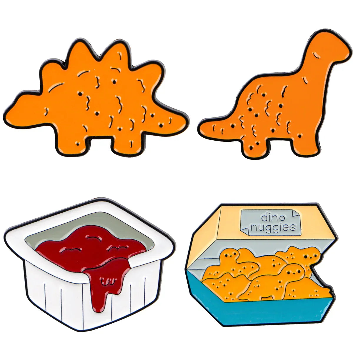 Dinosaur Chicken Nugget Enamel Pin 5