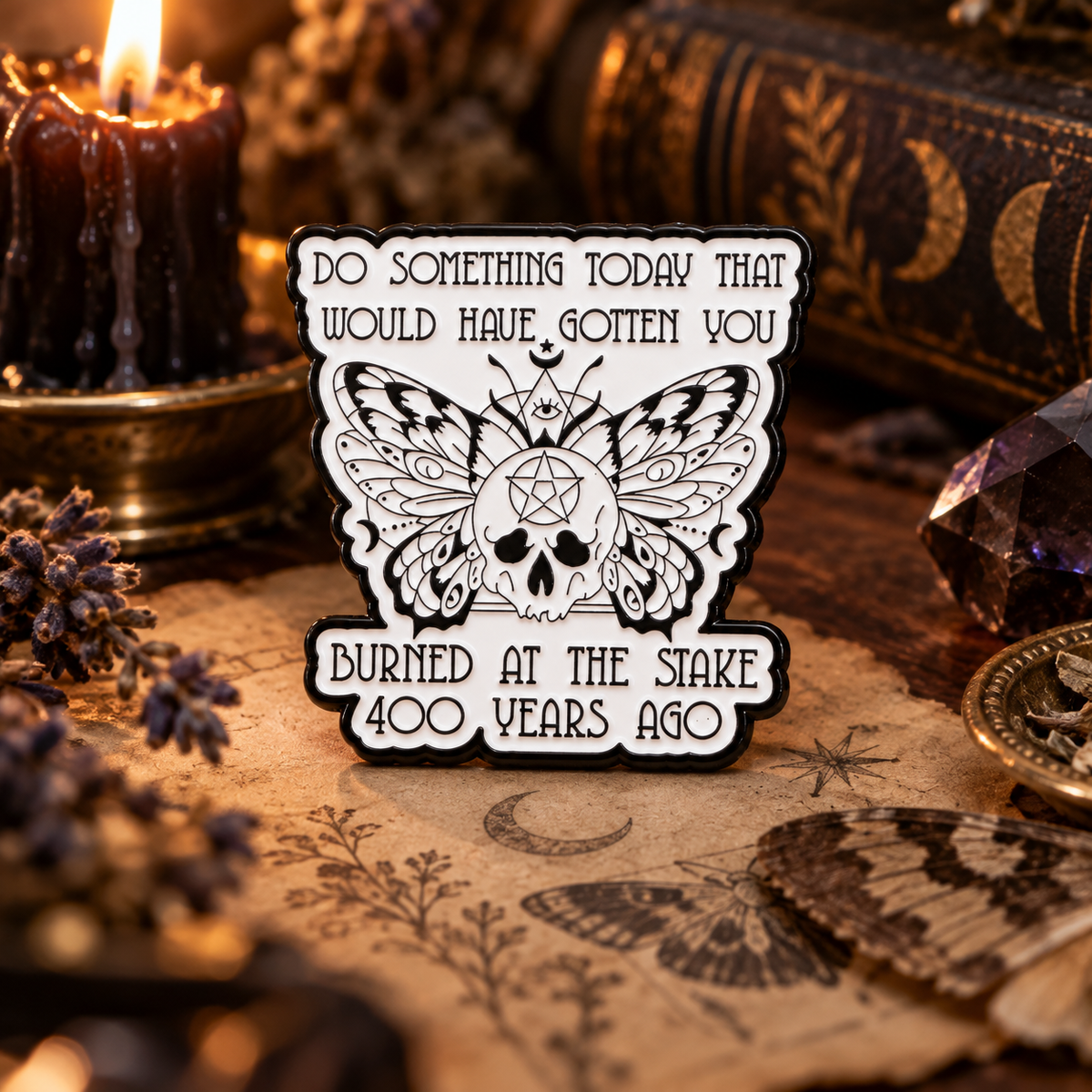 Do Something Today Pin enamel pin on a themed background