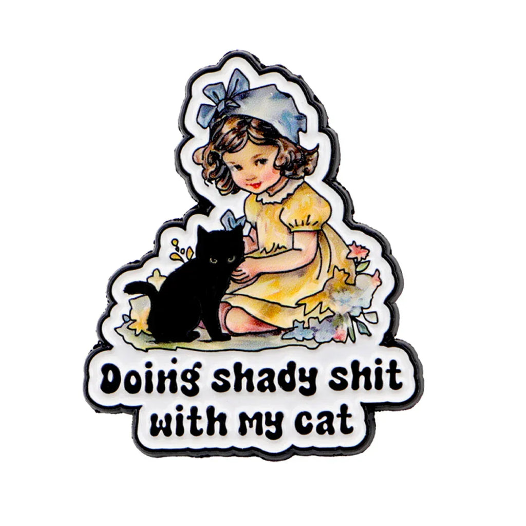 Cute Cartoon Cat Enamel Pin Funny Quotes Brooch Pines Lapel Pins Badge on Backpack Clothing Accessories Fashion Jewelry