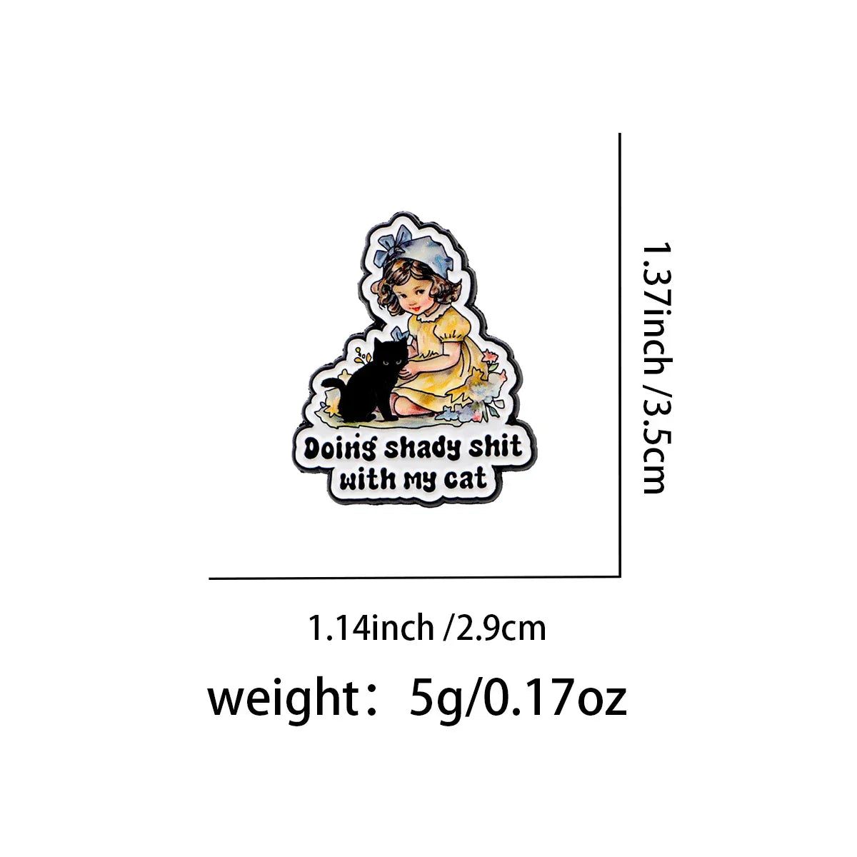 Cute Cartoon Cat Enamel Pin Funny Quotes Brooch Pines Lapel Pins Badge on Backpack Clothing Accessories Fashion Jewelry