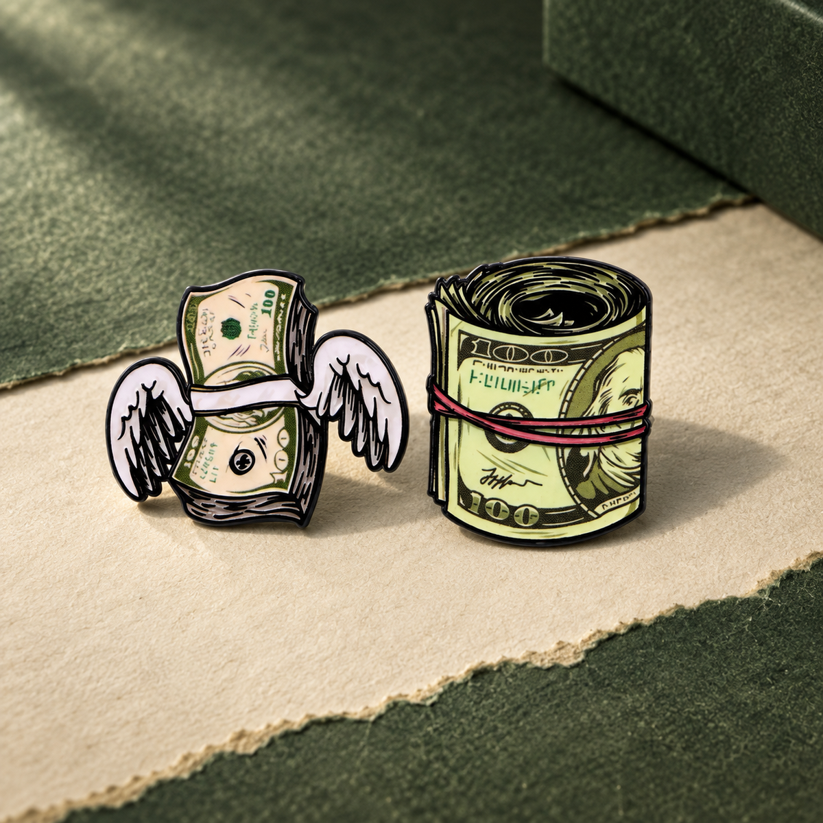 Dollar Bill Pin Designs — styled product photo