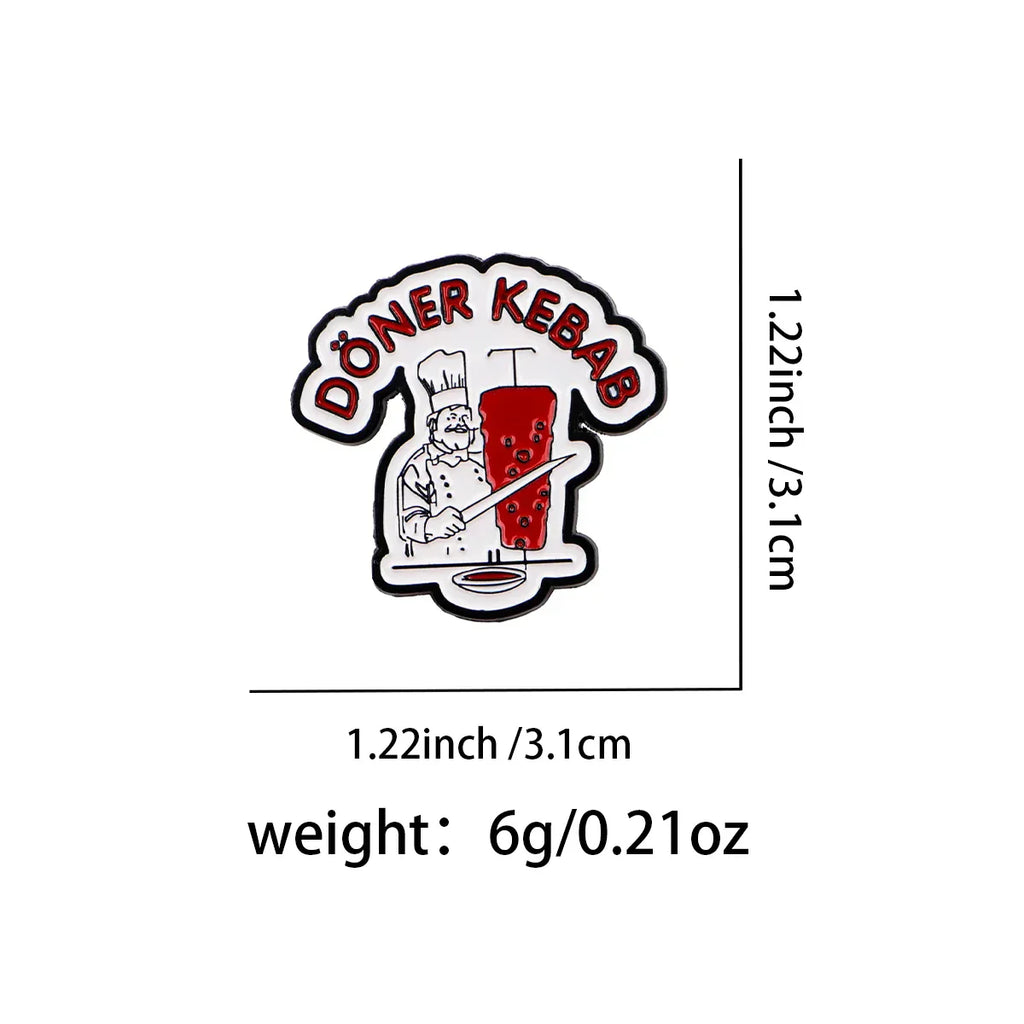 ’Kebab’ Enamel Pins Chef Brooches Badge Lapel Pins for Backpacks Bags Backpack Clothes Decoration Fashion Jewelry