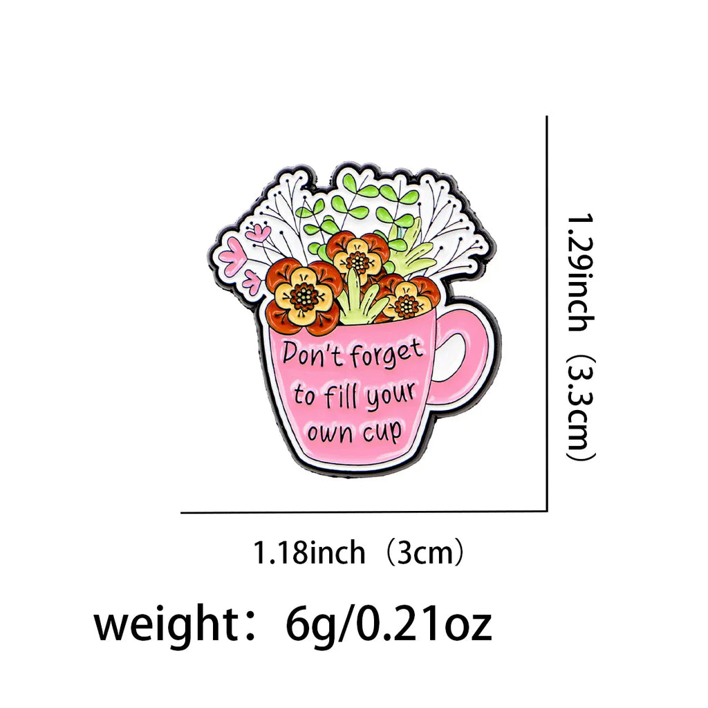 Inspirational Quotes Enamel Pin Flowers Brooch Pines Lapel Pins Badge Clothing Accessories Fashion Jewelry Thanksgiving