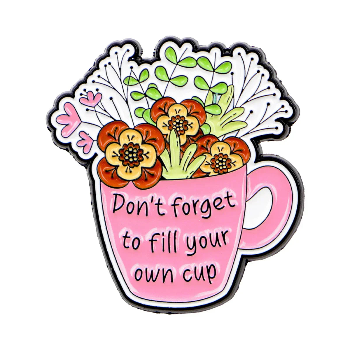 Inspirational Quotes Enamel Pin Flowers Brooch Pines Lapel Pins Badge Clothing Accessories Fashion Jewelry Thanksgiving