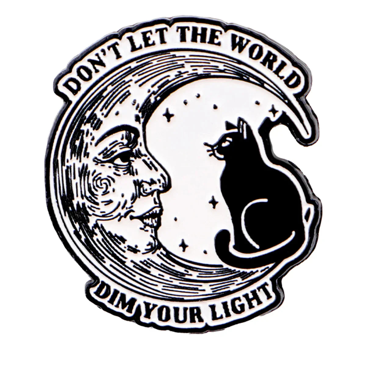 Black Cat Enamel Pin Moon Brooch Pines Lapel Pins Badge on Backpack Clothing Accessories Fashion Jewelry Friends Gifts