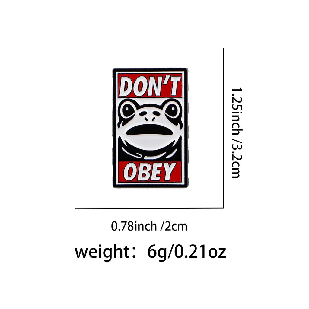 Funny Protest Frog Enamel Pin Cartoon Brooch Pines Lapel Pins Badge on Backpack Clothing Accessories Animal Jewelry