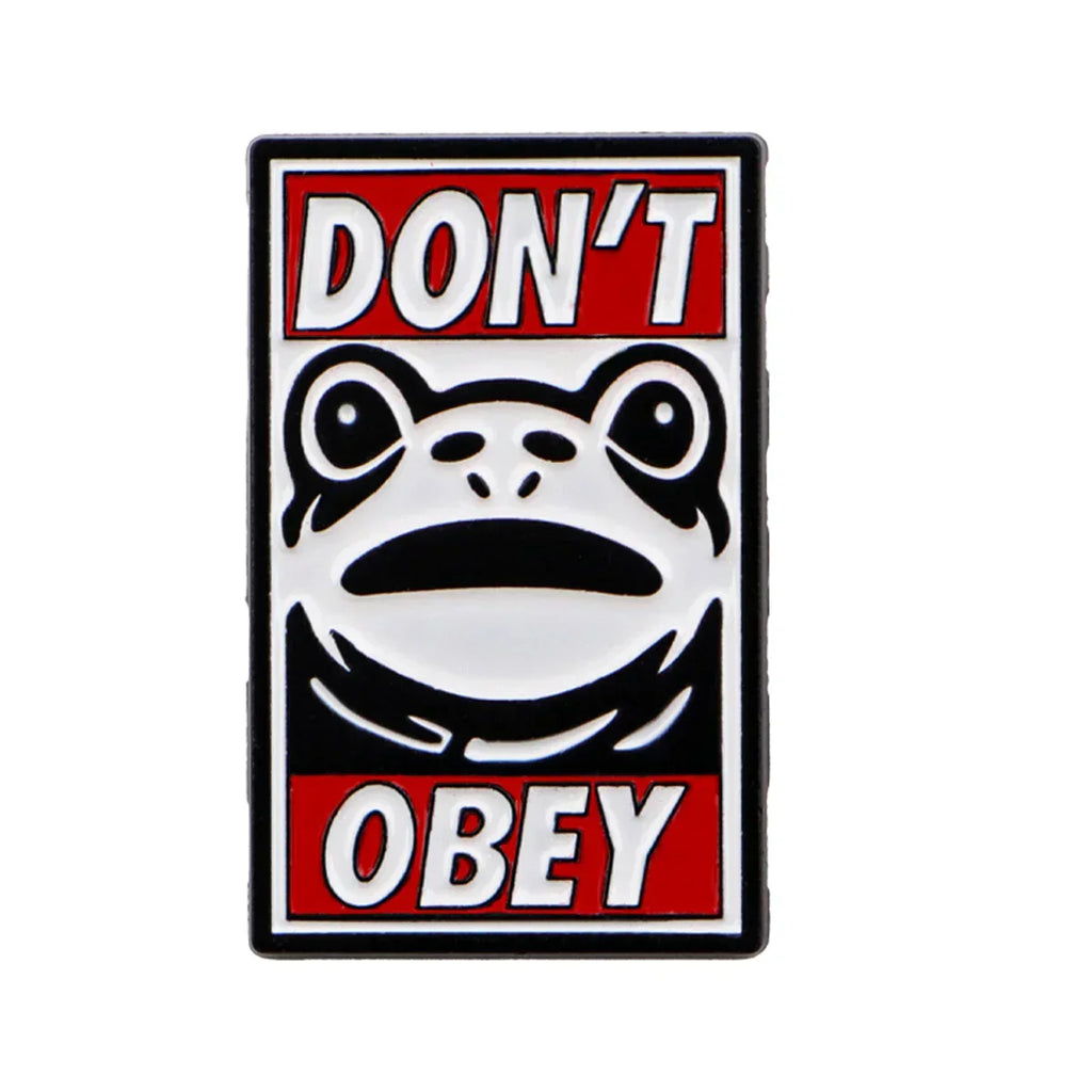 Funny Protest Frog Enamel Pin Cartoon Brooch Pines Lapel Pins Badge on Backpack Clothing Accessories Animal Jewelry