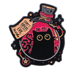 Don’t Open Evil Inside Black Cat Enamel Pin 1 / MULTI