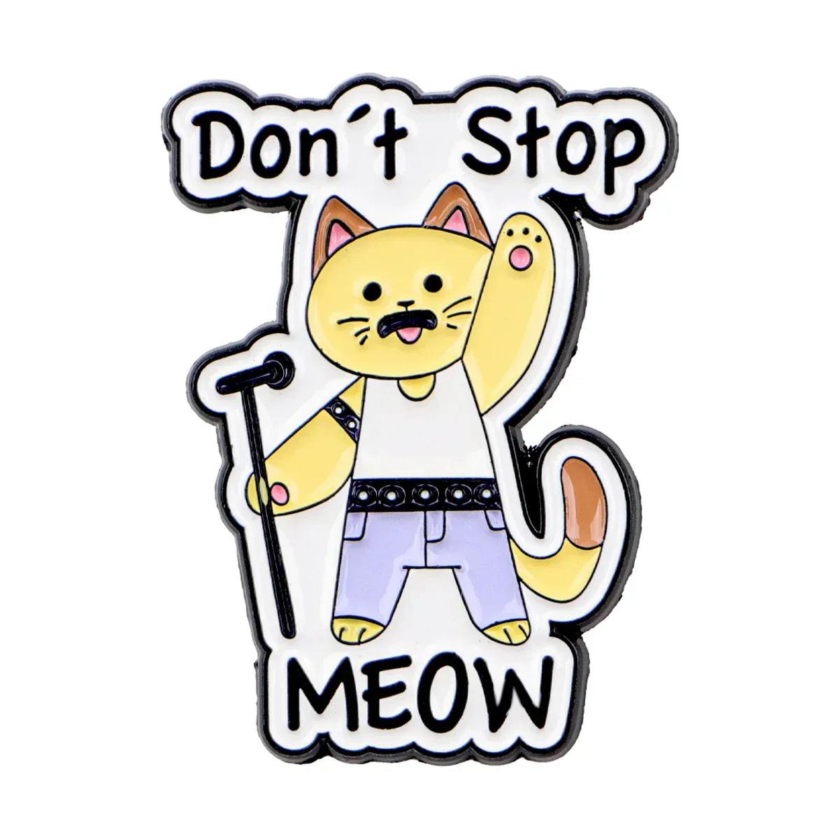 Cartoon Cat Enamel Pin Cute Animal Brooches Lapel Pins Don’t Stop Badge on Backpack Clothing Accessories Vintage