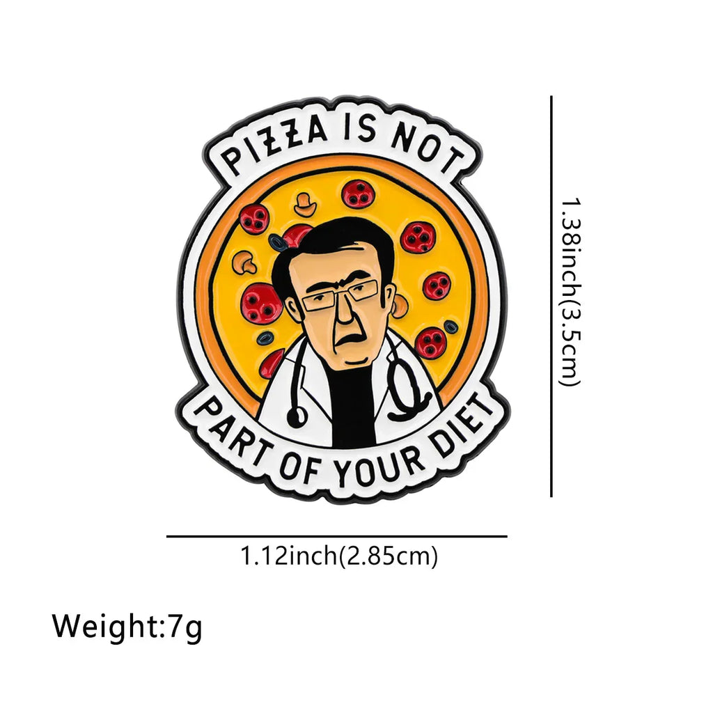 Dr Now Pizza Enamel Pin 1
