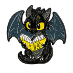 Dragon Reading Book Enamel Pin 1