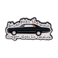 Driver picks the music shotgun shuts his cake hole! Enamel Pin 1