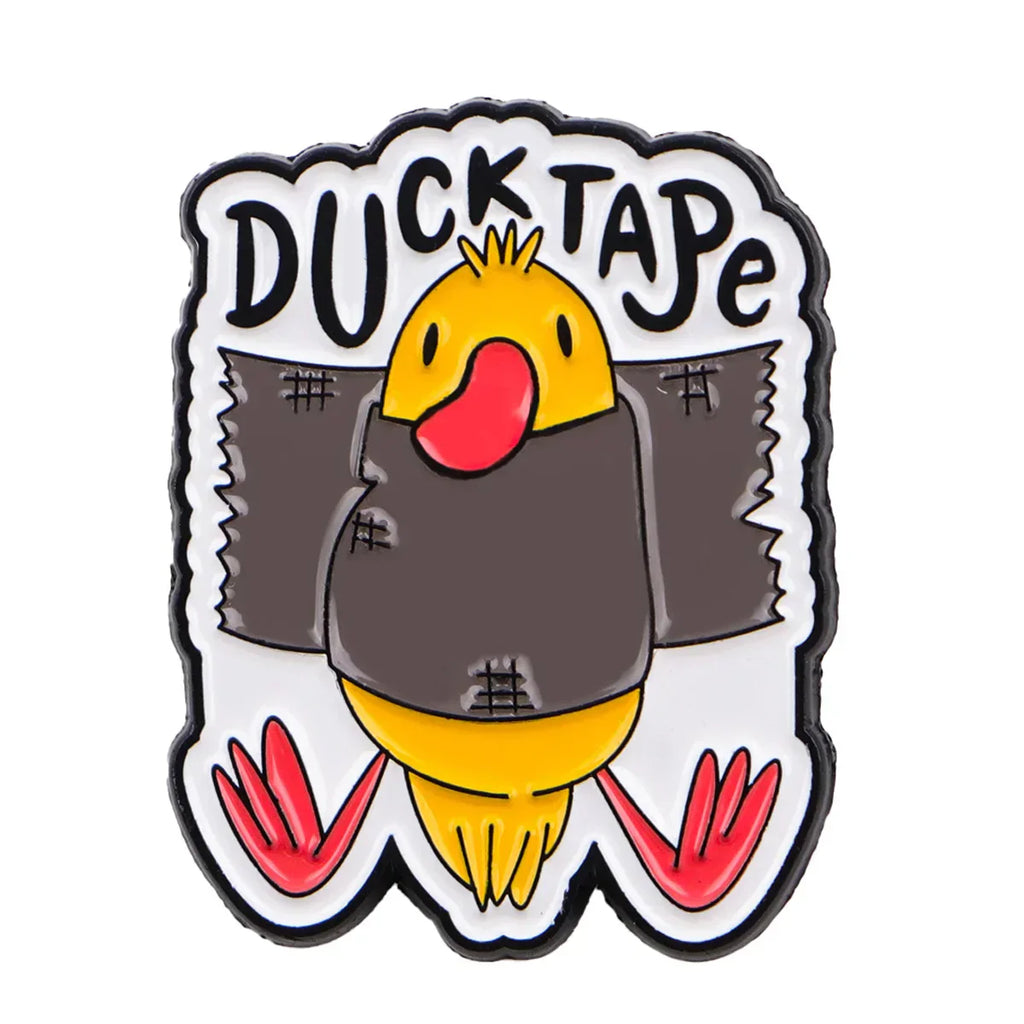 Funny Duck Tape Enamel Pin Cartoon Brooch Pines Lapel Pins Badge on Backpack Clothing Accessories Fashion Jewelry