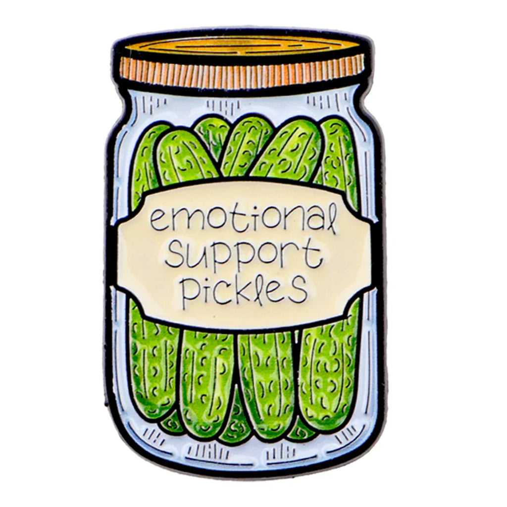 Funny Cucumber Enamel Pin ’EMOTIONAL SUPPORT PICKLE’ Brooch Pines Lapel Pins Badge Clothing Accessories Fashion Jewelry