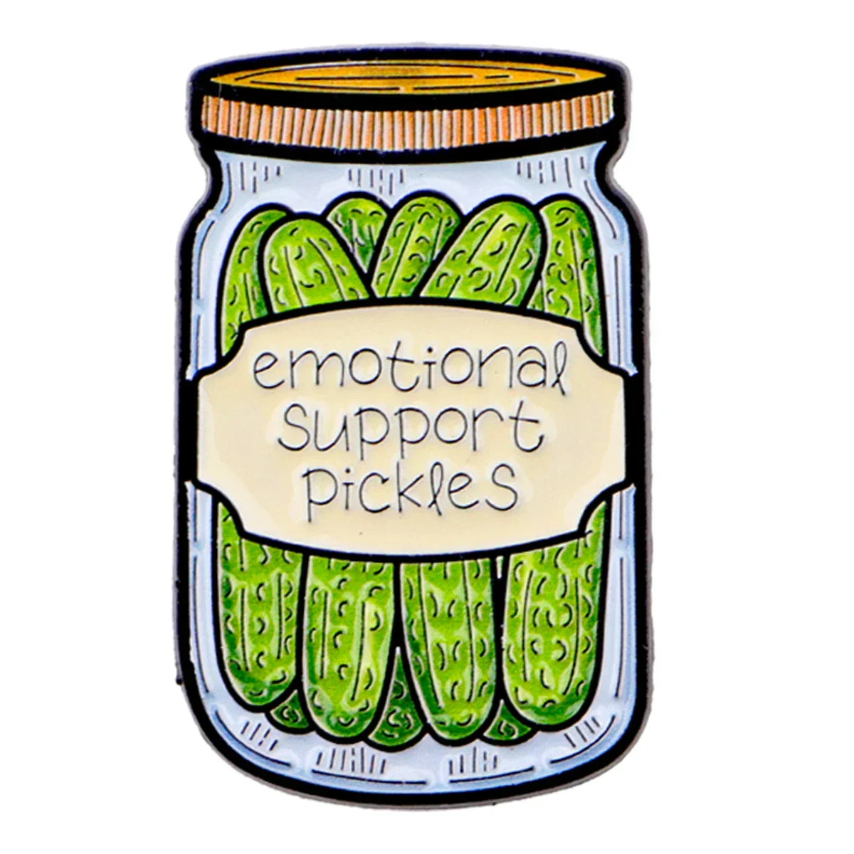Funny Cucumber Enamel Pin ’EMOTIONAL SUPPORT PICKLE’ Brooch Pines Lapel Pins Badge Clothing Accessories Fashion Jewelry