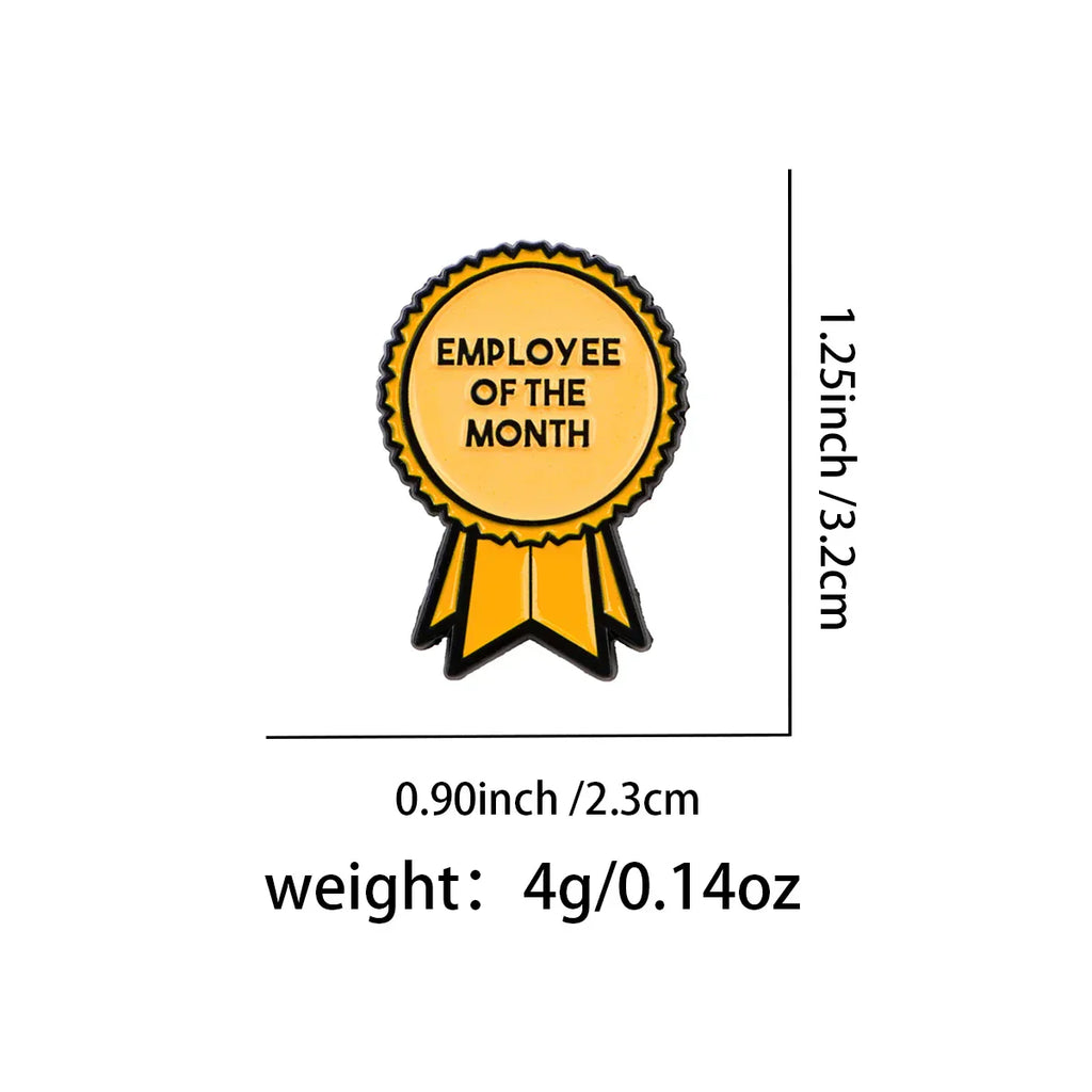 ’EMPLOYEE OF THE MONTH’ Award Enamel Pin Lapel Pins for Backpacks Brooches for Women Fashion Jewelry Accessories