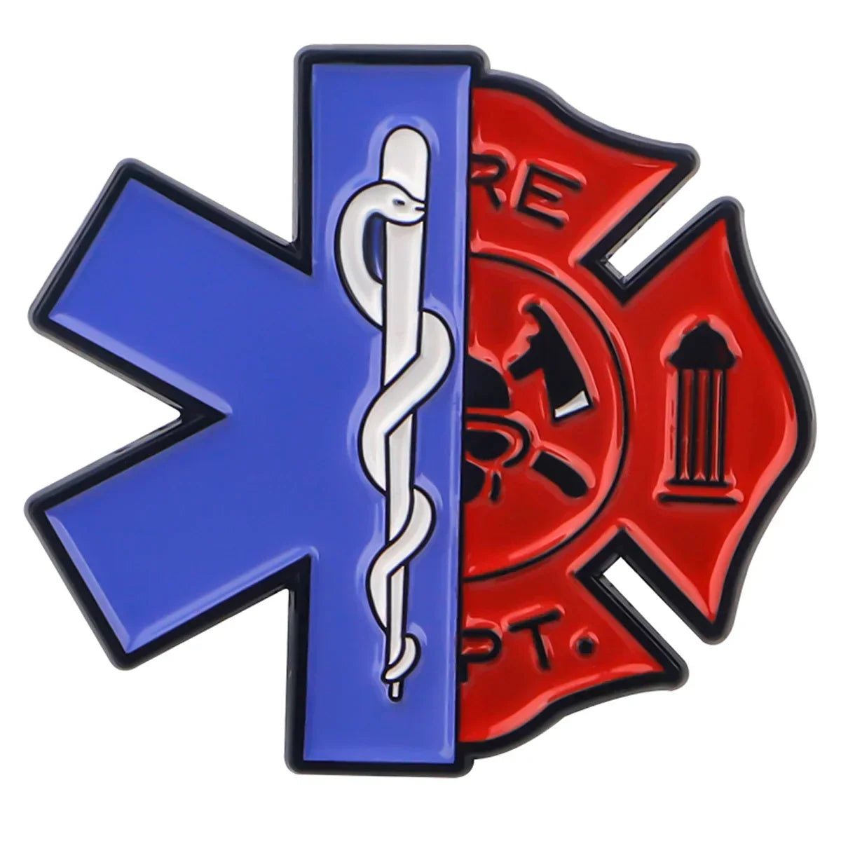 Emt Firefighter Enamel Pin 1