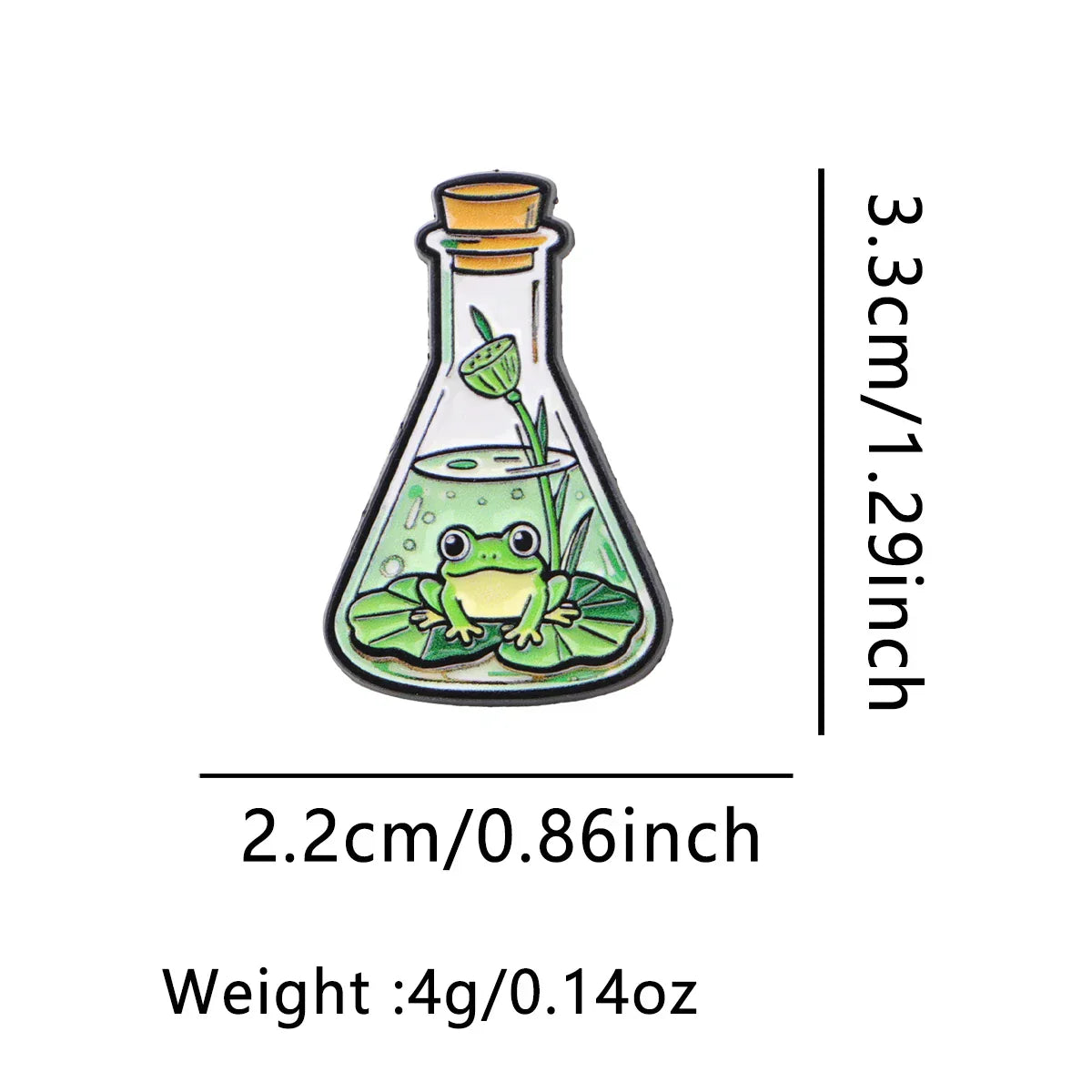 Frog in the Bottle Enamel Pin Cartoon Brooch Pines Lapel Pins Badge on Backpack Clothing Accessories Animal Jewelry