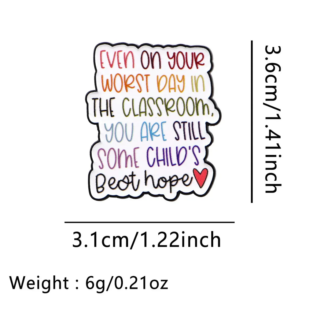 Motivational Teacher Quotes Enamel Pin ’Even on’ Brooches Lapel Pins Badge on Backpack Clothing Accessories Fashion