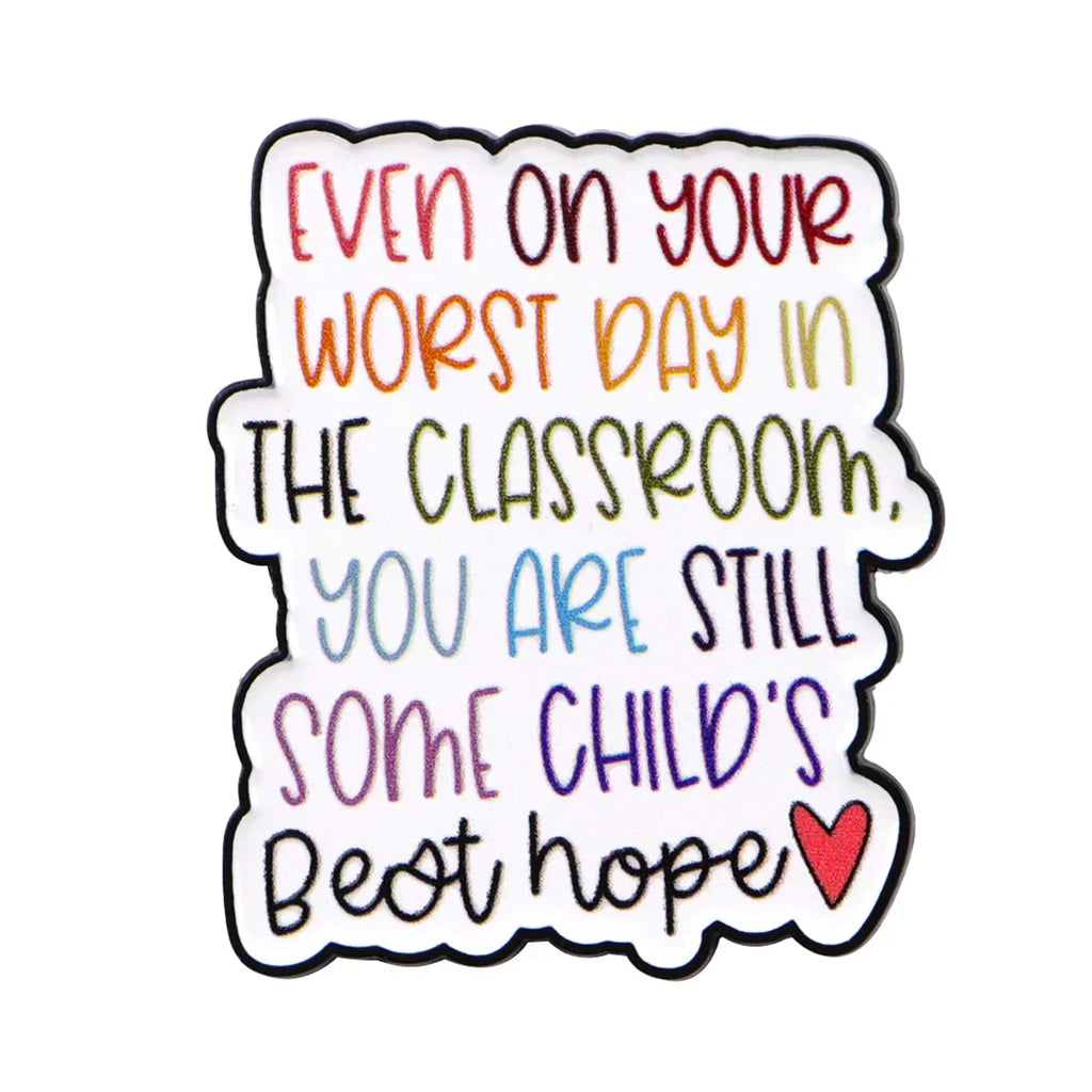 Motivational Teacher Quotes Enamel Pin ’Even on’ Brooches Lapel Pins Badge on Backpack Clothing Accessories Fashion