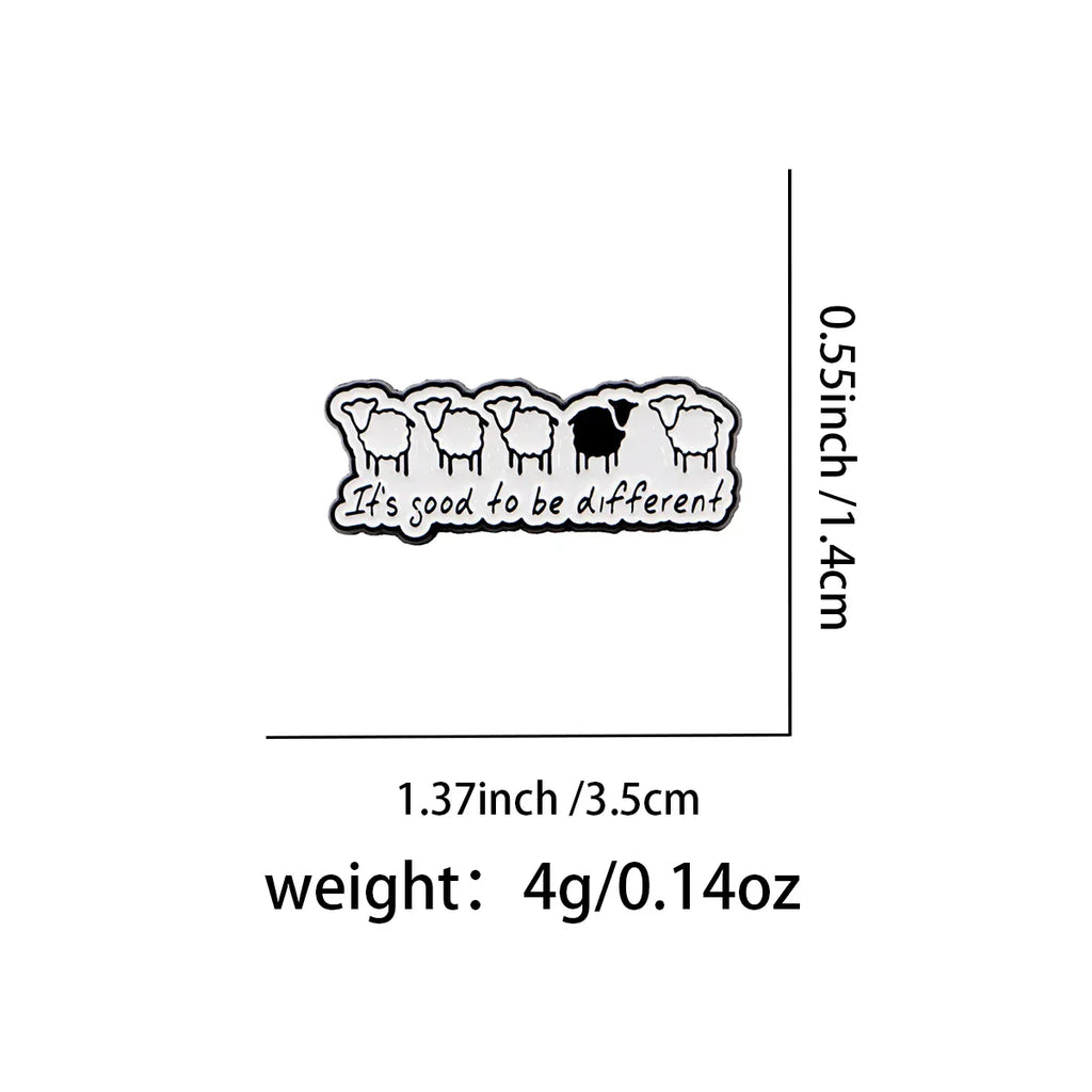 Five Sheep Combine ’It’S Good to Be Different’ Enamel Pin Lapel Pins Brooches for Women Funny Jewelry Accessories