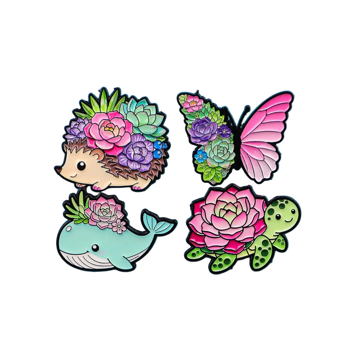 Plant Enamel Pin Cute Whale Brooch Pines Lapel Pins Badge on Backpack Clothing Accessories Animal Jewelry Friends Gifts