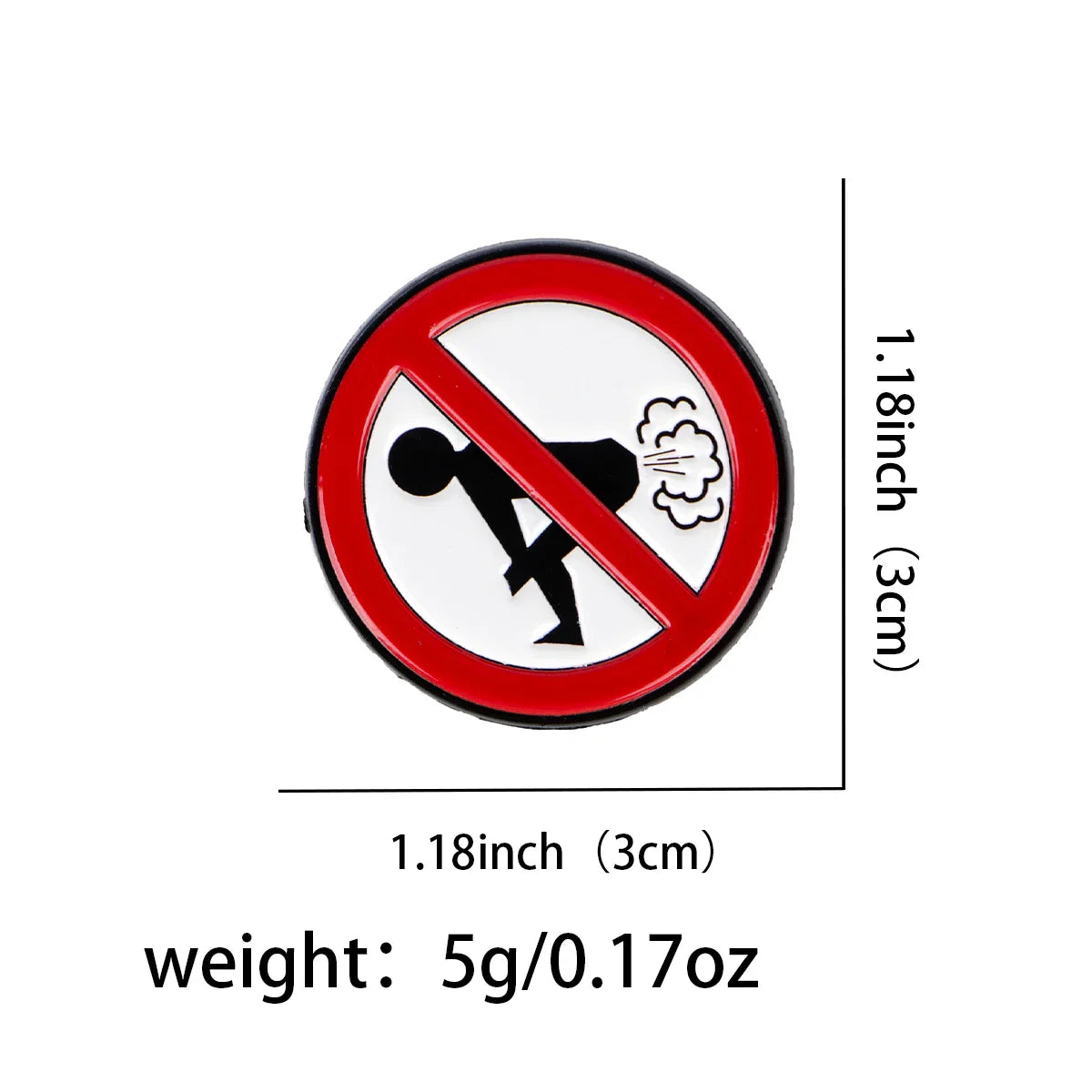 Forbidden Fart Sign Enamel Pin 1