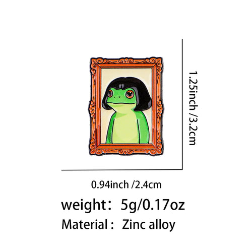 Frog Oil Painting Enamel Pin Funny Brooch Pines Lapel Pins Badge on Backpack Clothing Accessories Fashion Jewelry