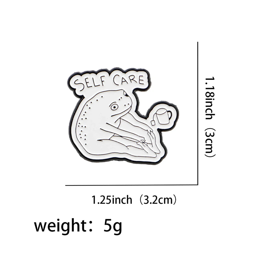 Frog Self Care Enamel Pin 1