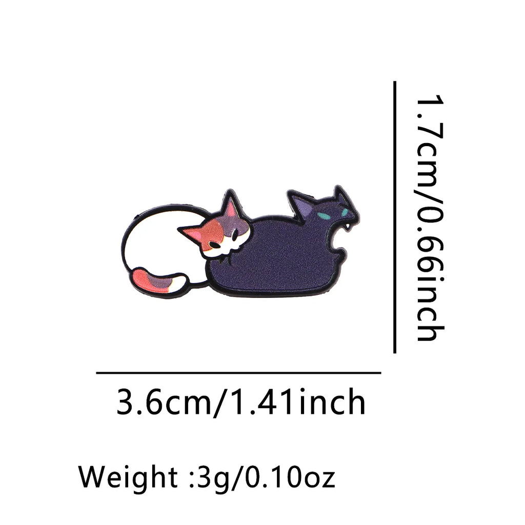Funny Cat Enamel Pin Cartoon Animal Brooch Pines Lapel Pins Badge on Backpack Clothing Accessories Fashion Jewelry