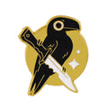 Funny Crow with knife Enamel Pin Cute Brooch Pines Lapel Pins Badge on Backpack Clothing Accessories Punk Jewelry