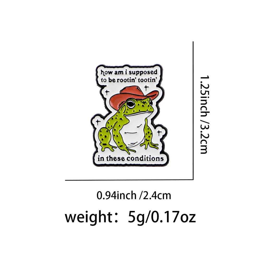 Funny Frog Quotes Enamel Pin Lapel Pins for Backpacks Cartoon Brooches for Women Animal Jewelry Accessories Friends