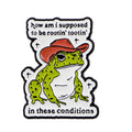 Funny Frog Quotes Enamel Pin Lapel Pins for Backpacks Cartoon Brooches for Women Animal Jewelry Accessories Friends
