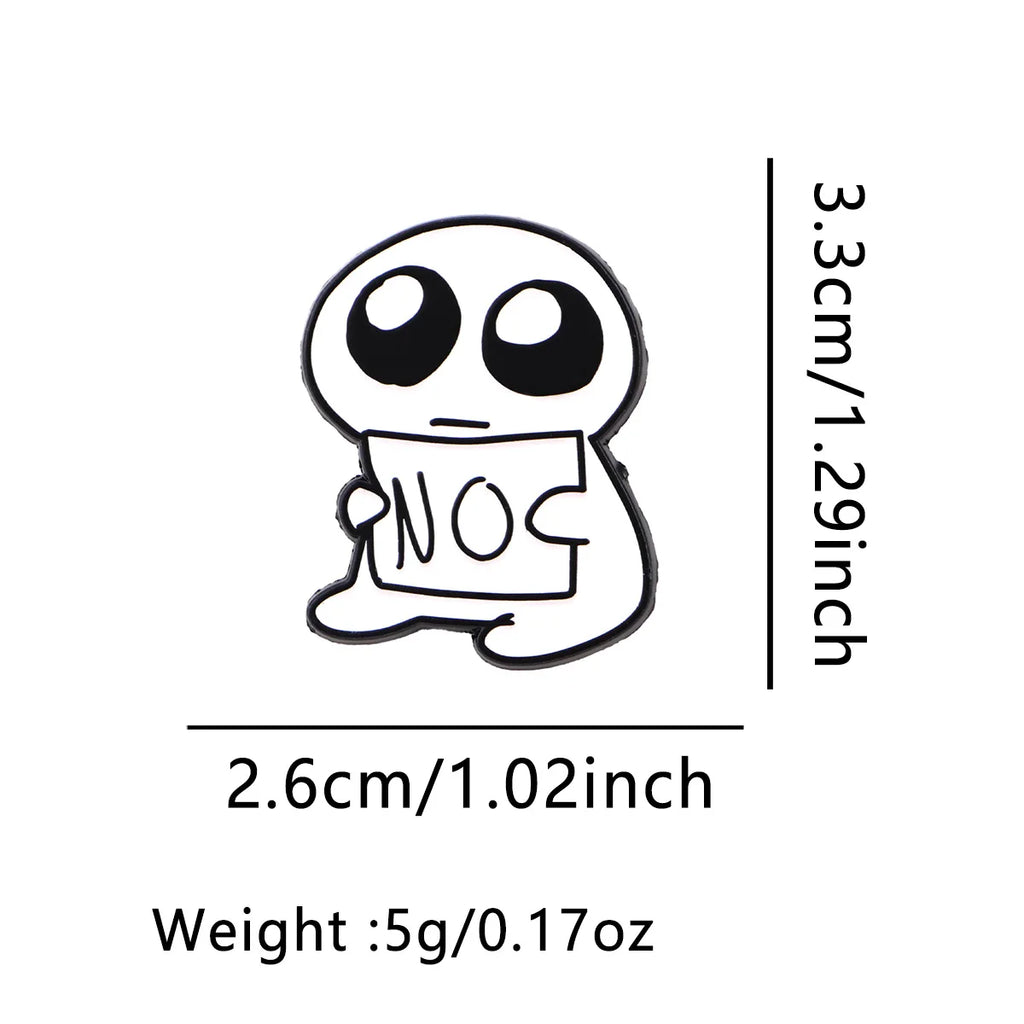 Funny NO Figure Enamel Pin Lapel Pins for Backpacks Autism Brooches for Women Fashion Jewelry Accessories Friends Gift