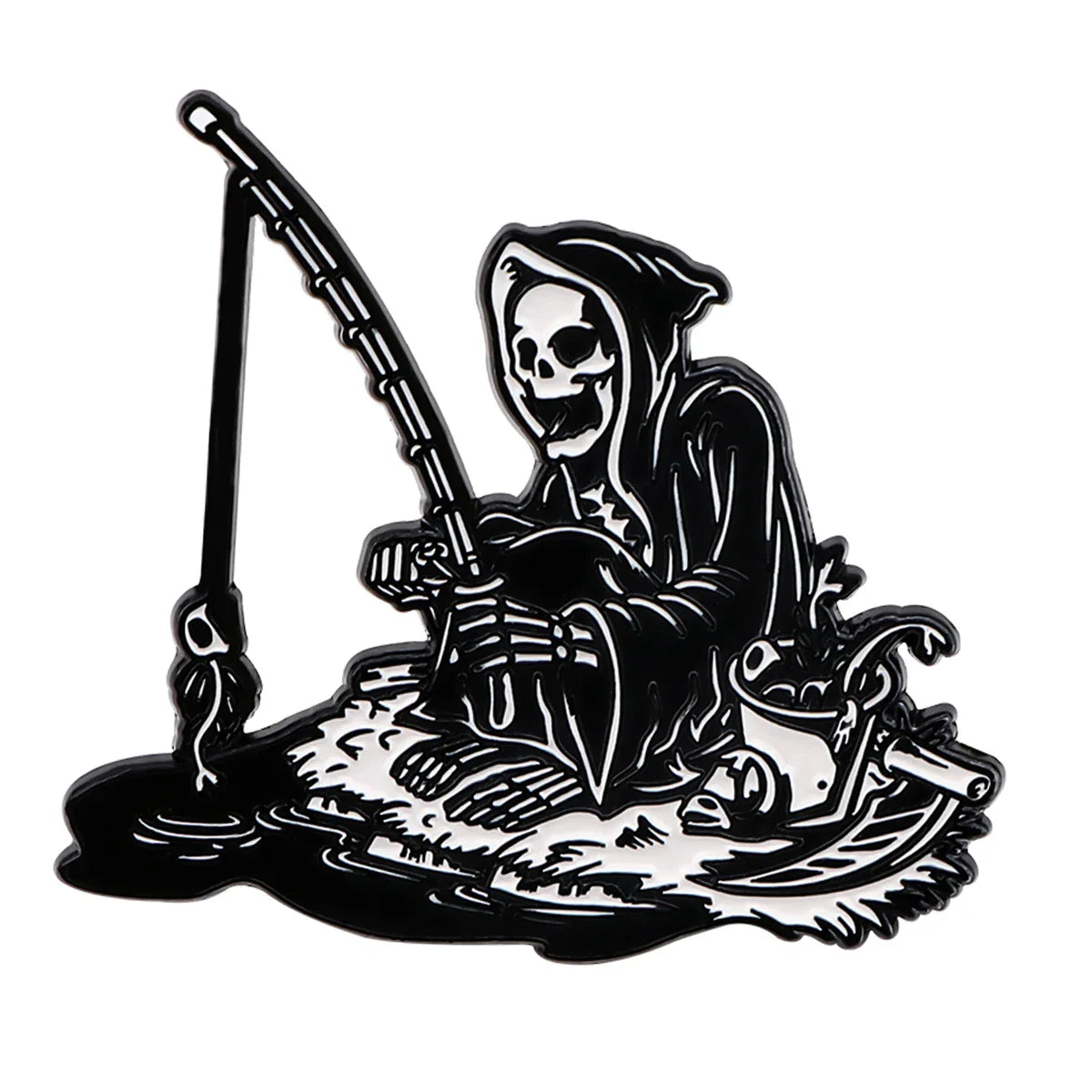 Funny Quotes Enamel Pins Ghost Skeleton Death Brooch Pines Halloween Badge Lapel Pins Punk Gothic Jewelry Gift