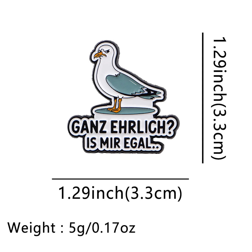 Humorous Seagull Enamel Pin Cute Cartoon Brooch Pines Lapel Pins Badge on Backpack Clothing Accessories Funny Jewelry