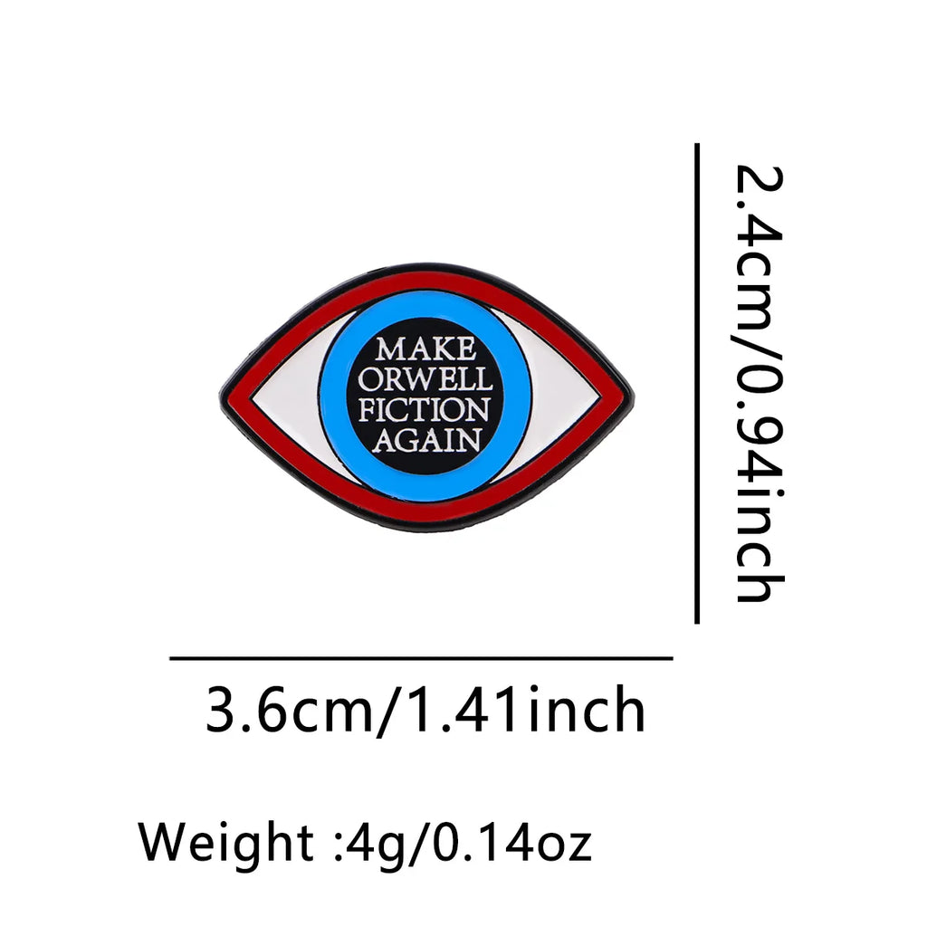 1984 Book Enamel Pin Lapel Pins for Backpacks Eye Quote Brooches for Women Fashion Jewelry Accessories Friends Gift - 1