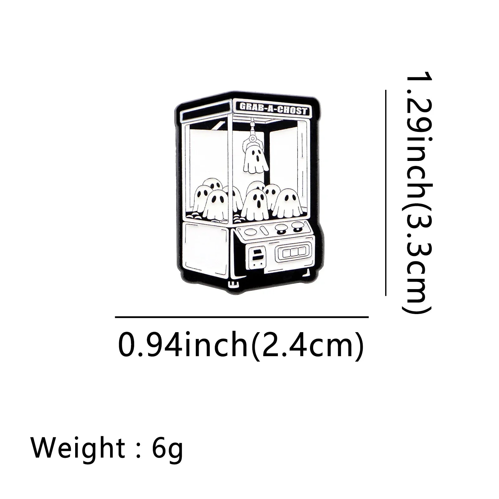 Ghost Claw Machine Enamel Pin 1