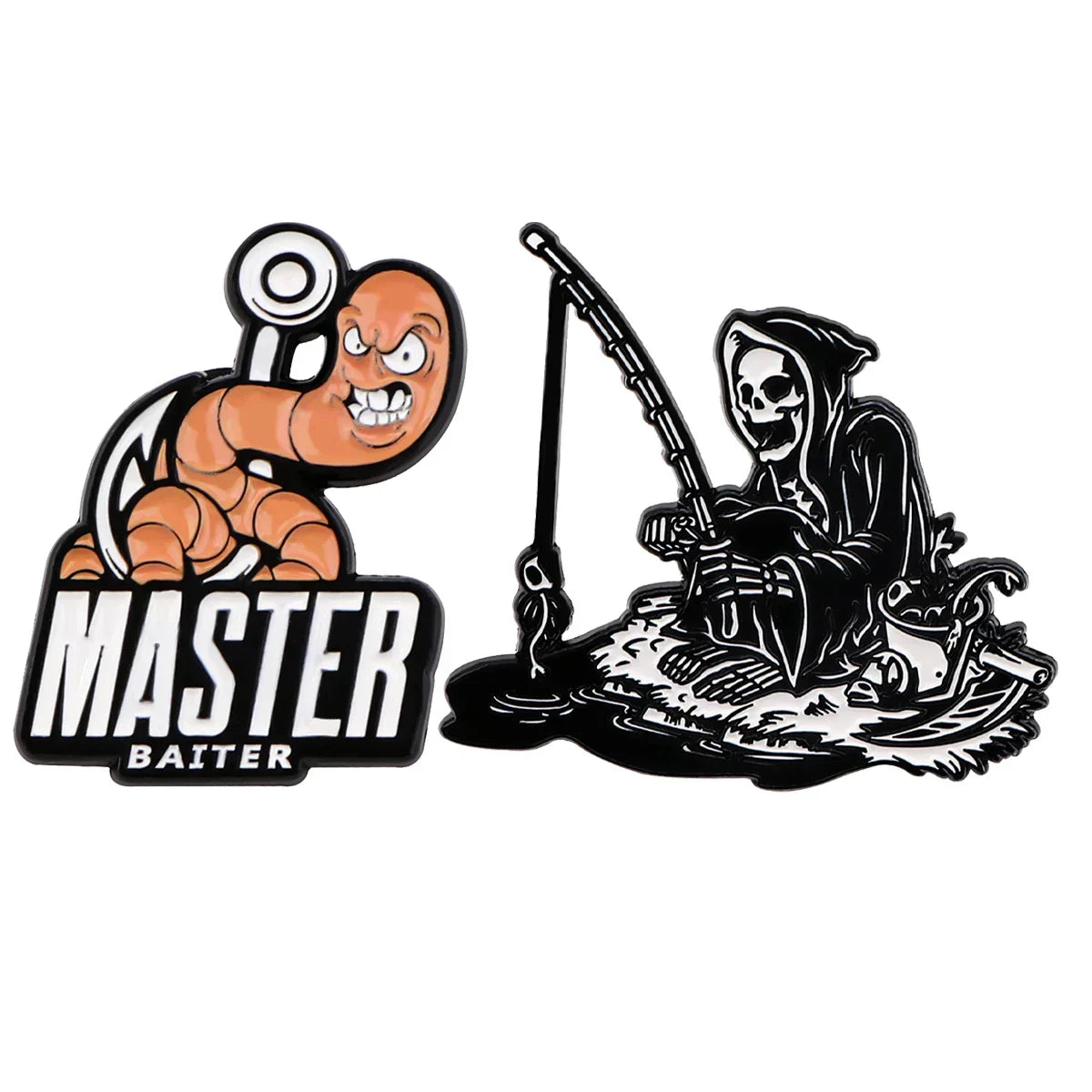 Funny Quotes Enamel Pins Ghost Skeleton Death Brooch Pines Halloween Badge Lapel Pins Punk Gothic Jewelry Gift