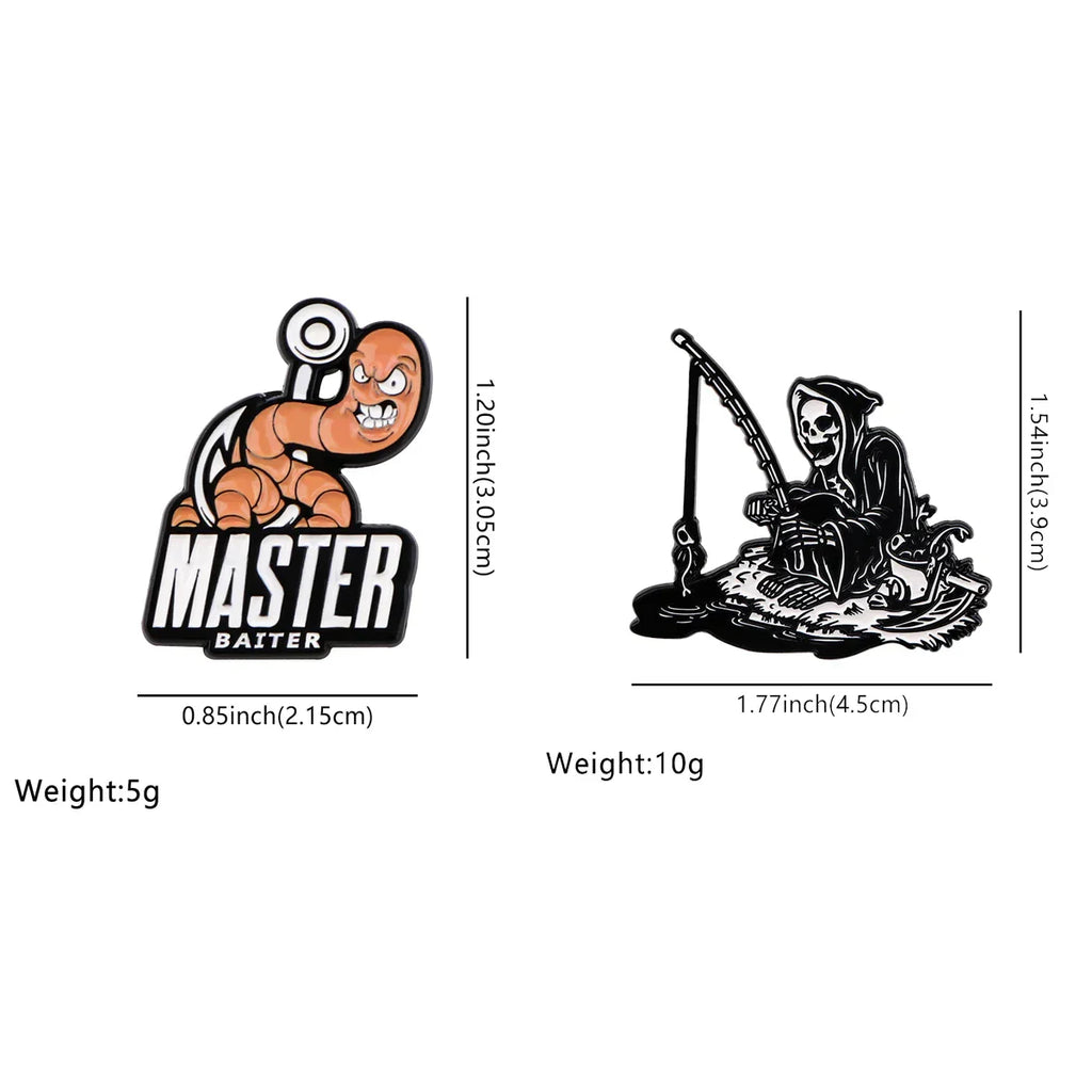 Funny Quotes Enamel Pins Ghost Skeleton Death Brooch Pines Halloween Badge Lapel Pins Punk Gothic Jewelry Gift