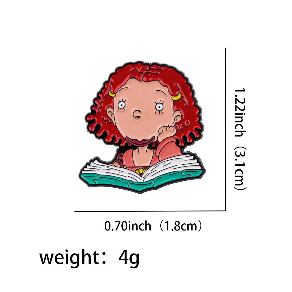 Ginger Foutley Reading Book Enamel Pin 1