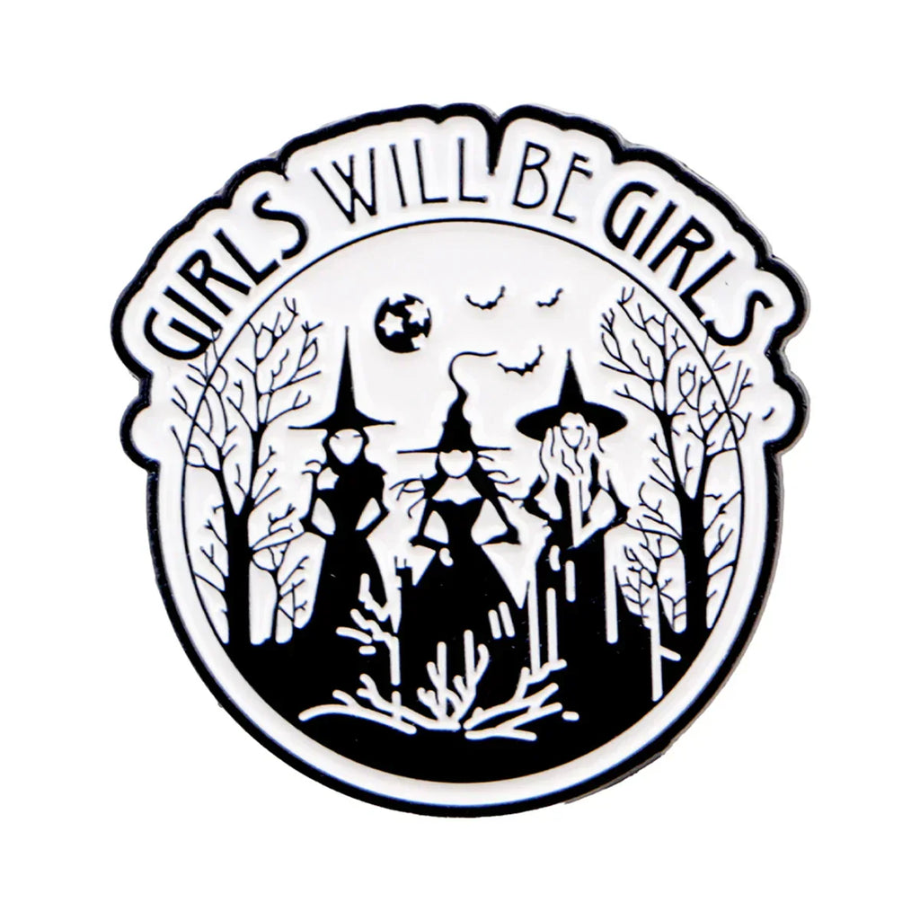 Retro Witch Enamel Pin Feminist Quote Brooch Pines Lapel Pins Badge Clothing Accessories Halloween Jewelry Friends