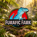 Goofy Dinosaur Park enamel pin in a prehistoric jungle
