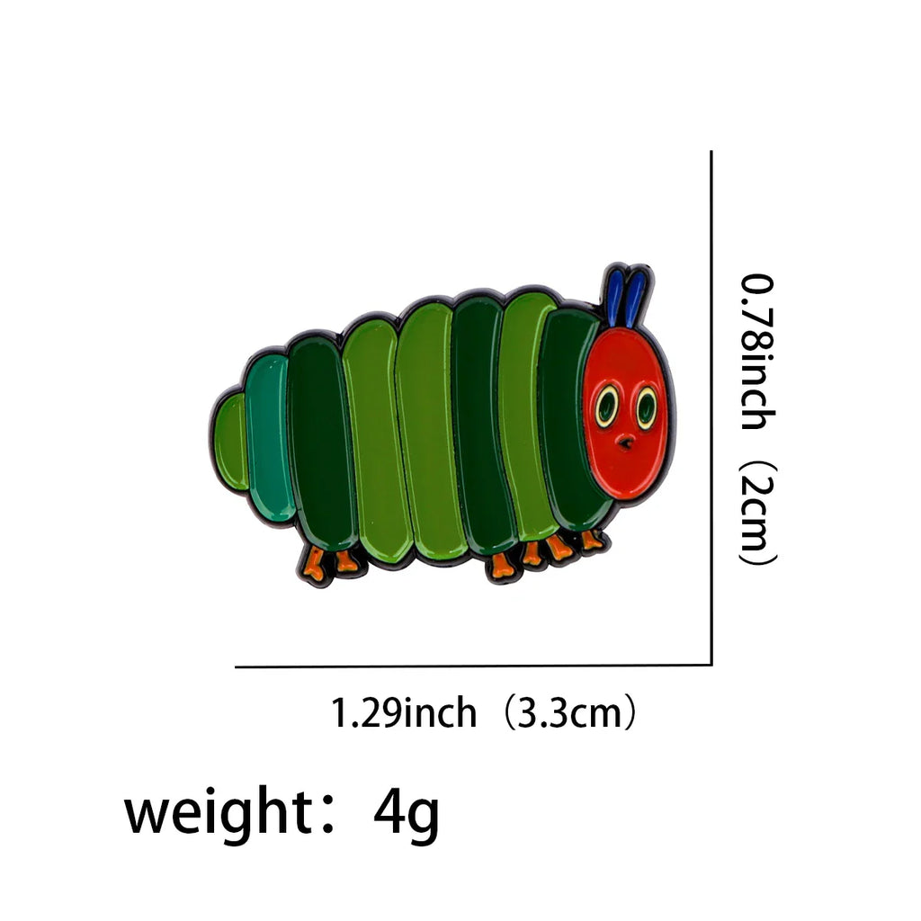 Green Caterpillar Enamel Pin 1 / MULTI