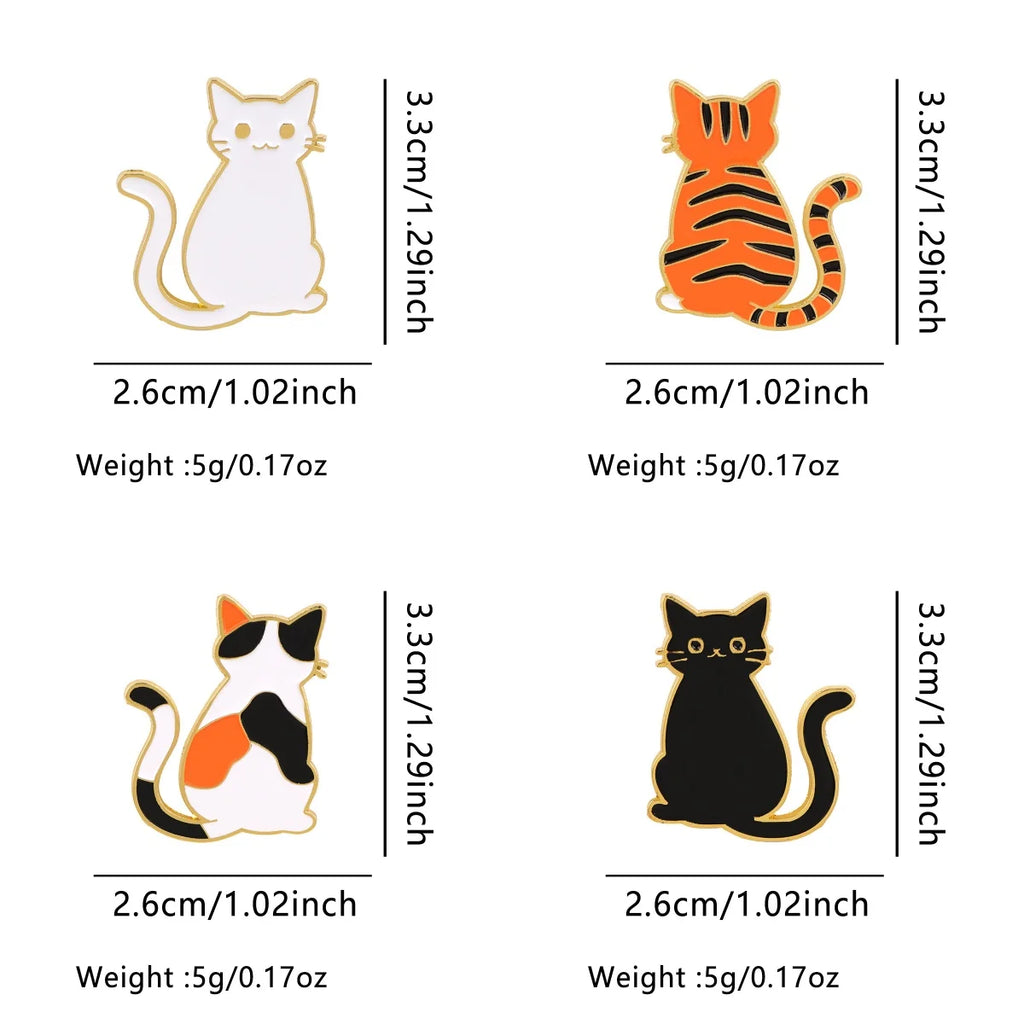 Cute Cat Enamel Pins Cartoon Brooches Badge Lapel Pins for Backpacks Bags Backpack Clothes Decoration Animal Jewelry
