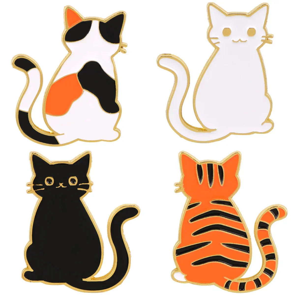 Cute Cat Enamel Pins Cartoon Brooches Badge Lapel Pins for Backpacks Bags Backpack Clothes Decoration Animal Jewelry