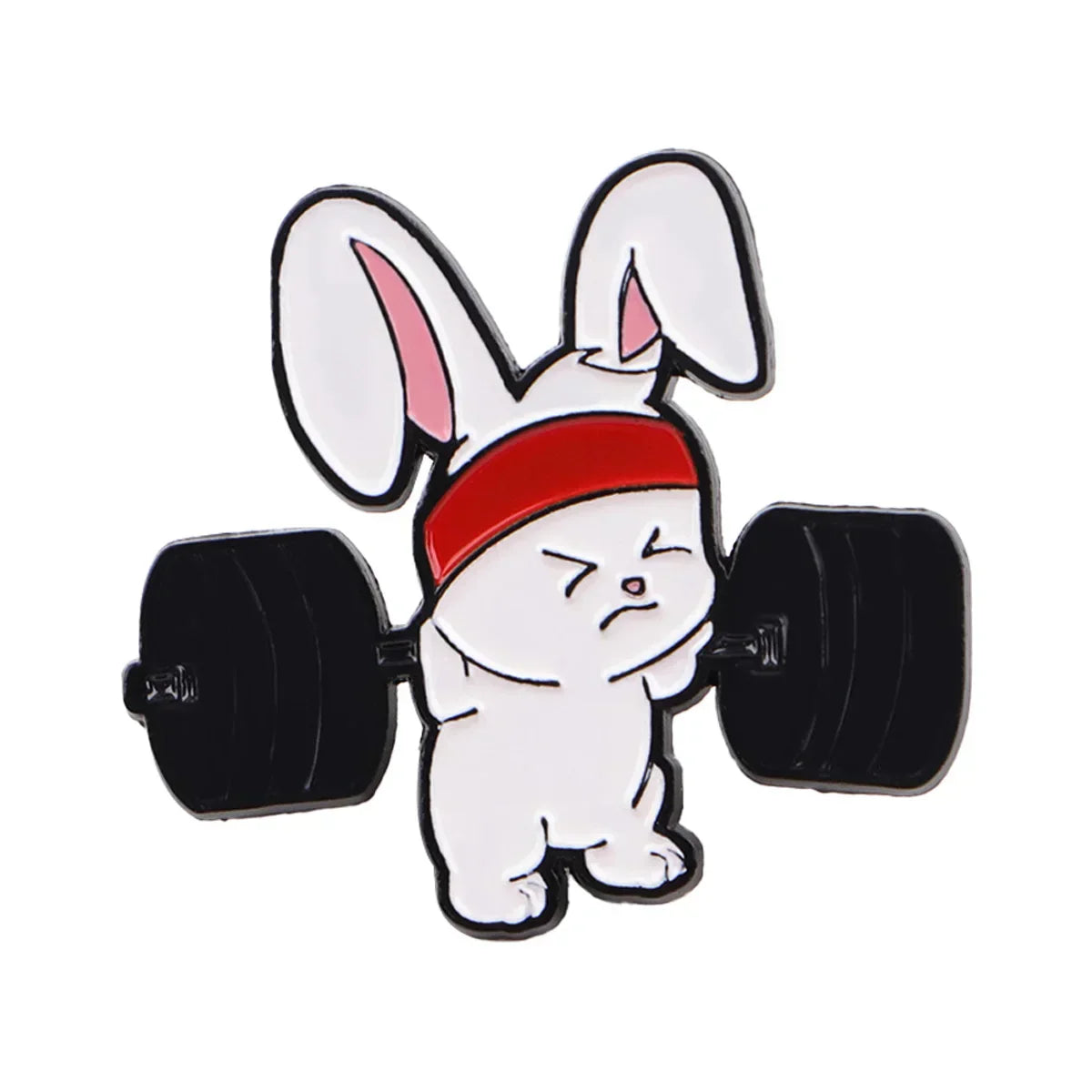 Cute Rabbit Enamel Pin Fitness Brooch Pines Lapel Pins Badge on Backpack Clothing Accessories Animal Jewelry Friends