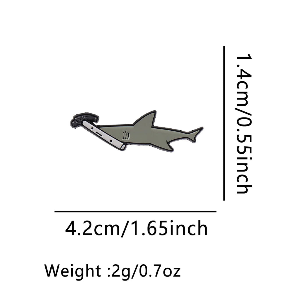 Funny Shark Enamel Pin Lapel Pins for Backpacks Cartoon Brooches for Women Cool Jewelry Accessories Friends Gift - 1