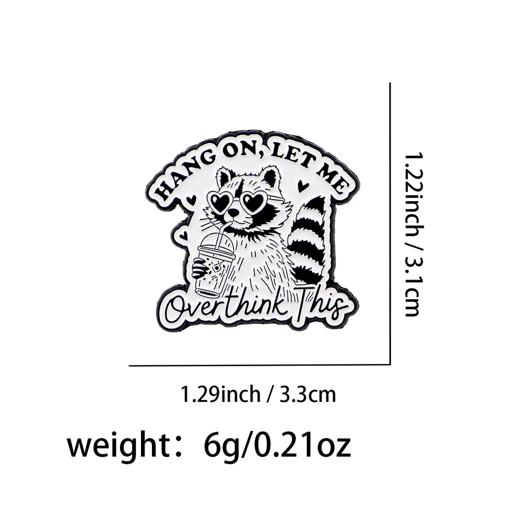 Raccoon Enamel Pin ’Hang On’ Funny Animal Brooch Pines Lapel Pins Badge on Backpack Clothing Accessories Fashion